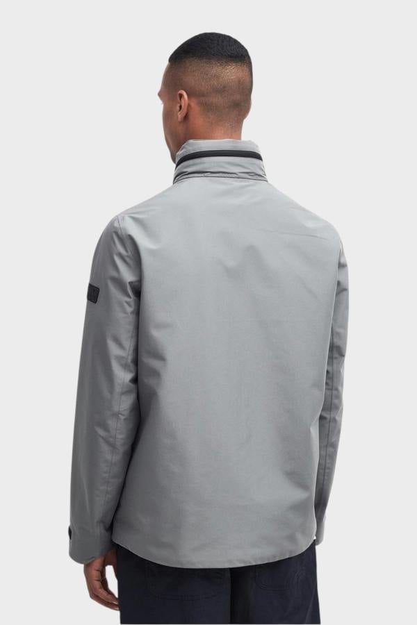Barbour International Men's Chevin Waterproof Concealed Hood Rain Anorak Grey