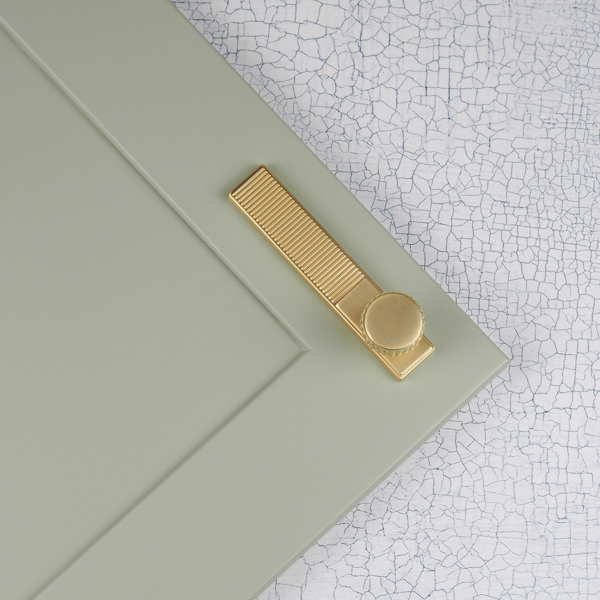 Handle & Home Brushed Brass Ribbed Detailing Handles and Coordinating Knobs