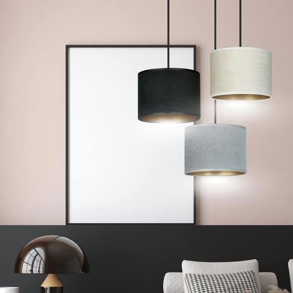 Emibig HILDE Pendant lamp 3 x E27 Black with Black, Grey and White Shade