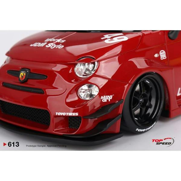 MCSlots Abarth LB-Works X Abas Works 595 Red 1:18 Scale Topspeed TS0613