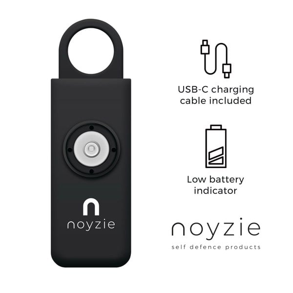 Noyzie 130db Personal Safety Alarm Siren & 200 Lumen Strobing LED Light - Rechargeable