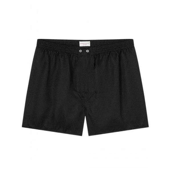 Derek Rose Woburn Classic-Fit Silk Boxer Shorts, Black