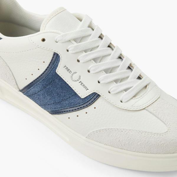 Fred Perry B4 Textured Leather & Suede Trainers