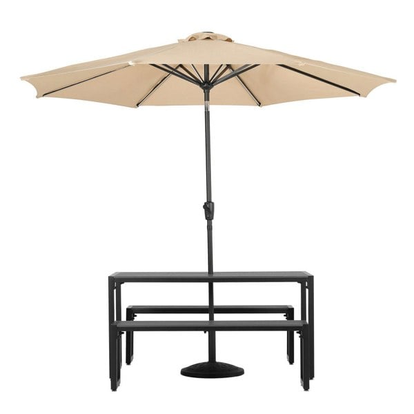 6 - Person 150cm Long Iron Outdoor Dining Set Garden Table and Bench Outdoor Seating Living and Home