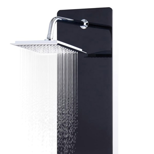 Berkfield Shower Panel Unit Glass 25x44.6x130 cm Black