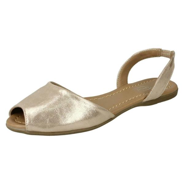 Spot On Ladies Spot On Flat Slingback Mule Sandals