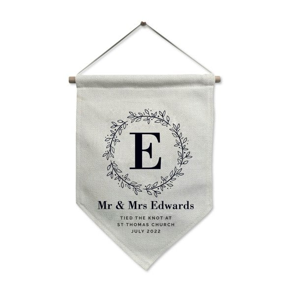 Personalised Memento Company Personalised Floral Leaf Hanging Banner