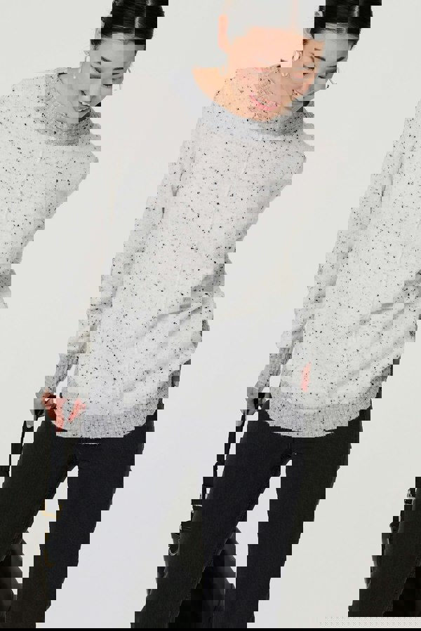 Grey | Colour Block Long Sleeve Curve Hem Jumper
