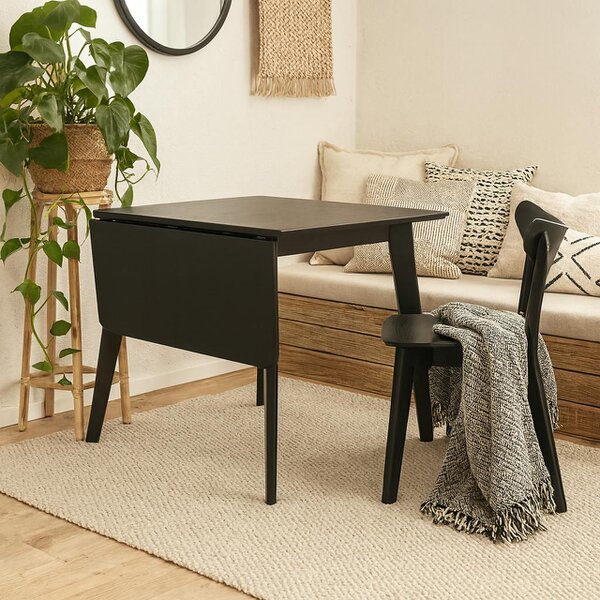 Wyld Haus Saffron Extending Black Wooden Dining Table