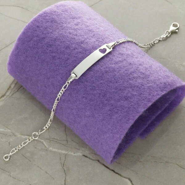Christopher James of London Sterling Silver Baby and Child's Figaro ID Bracelet With Optional Engraving