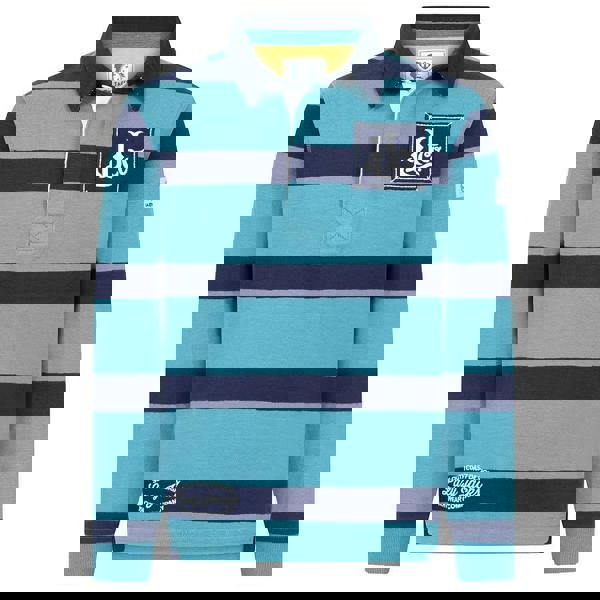 Lazy Jacks Boys Striped Rugby Shirt - Teal