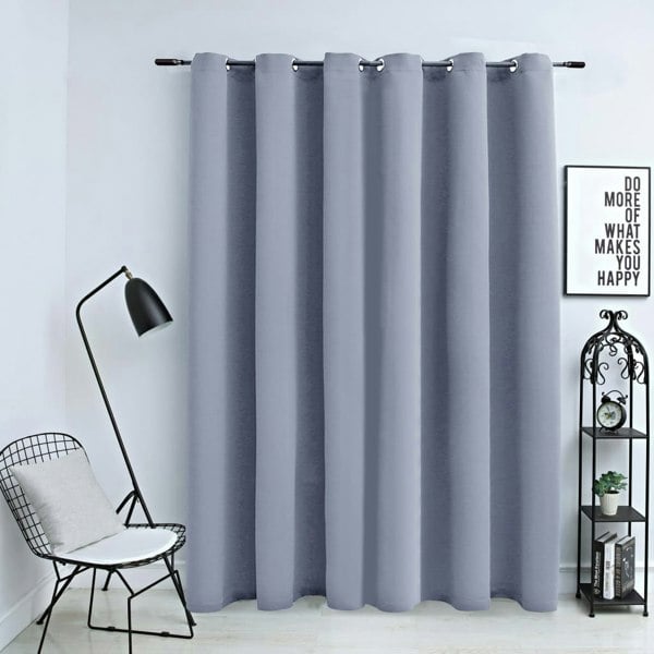 Berkfield Blackout Curtain with Metal Rings Grey 290x245 cm