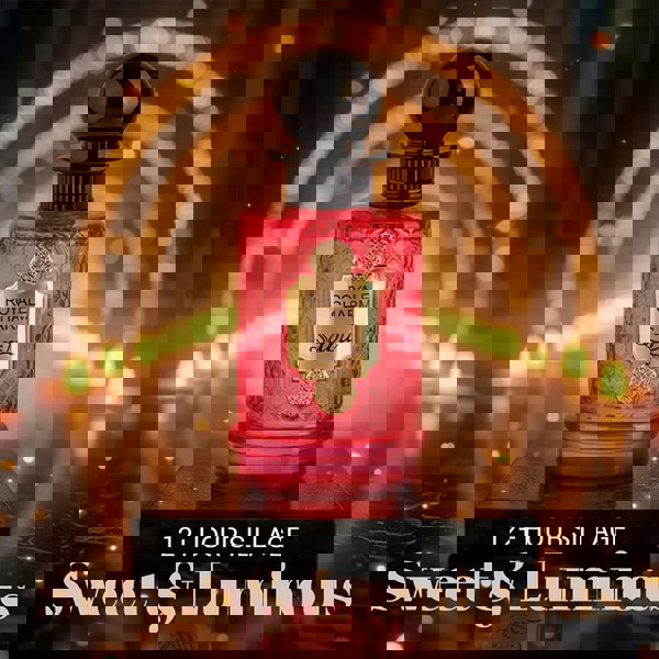 Sapil Royale Charm Eau de Parfum 100ml bottle with bold fruity desert background