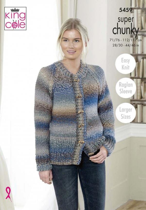 King Cole Explorer Super Chunky Knitting Pattern 5459, Cardigans, Sweaters for Women, 28 - 46 Inches - Easy
