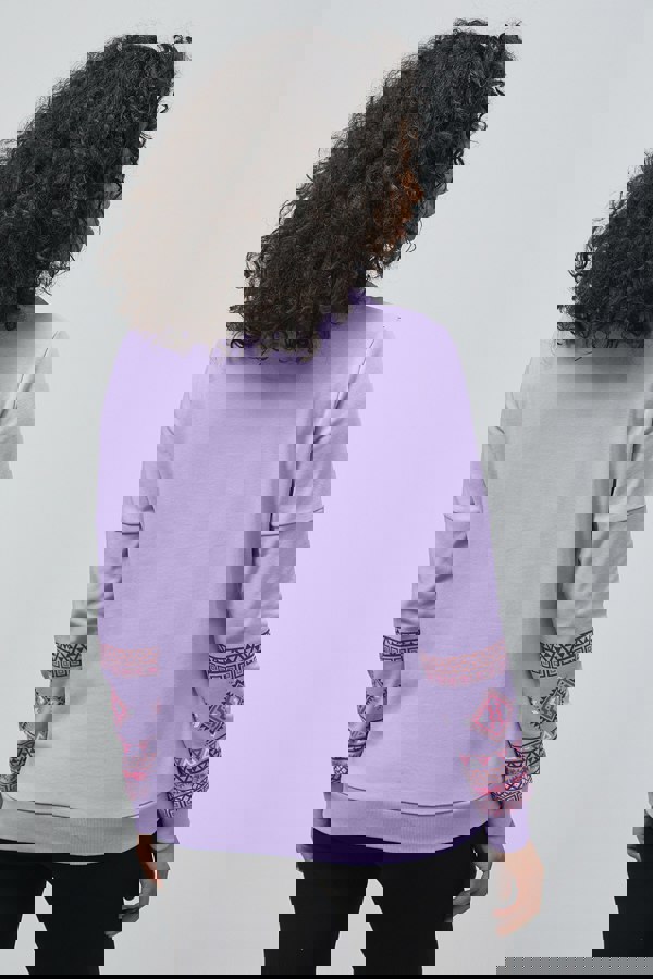 ENORSIA Geo Printed High Collar Sweatshirt