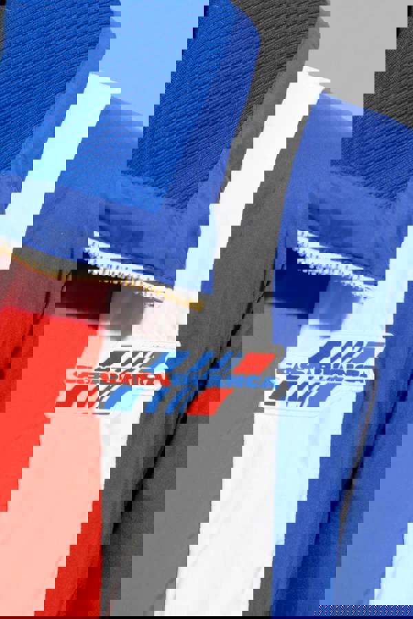 Casablanca Curve Panel Puffer Jacket Red White Blue