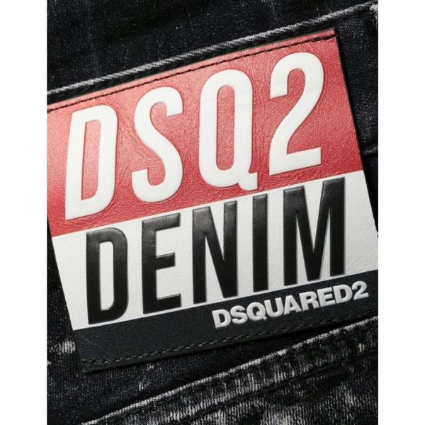 DSQUARED2 Super Twinky Jean Destroyed Paint Effect Black Jeans W28