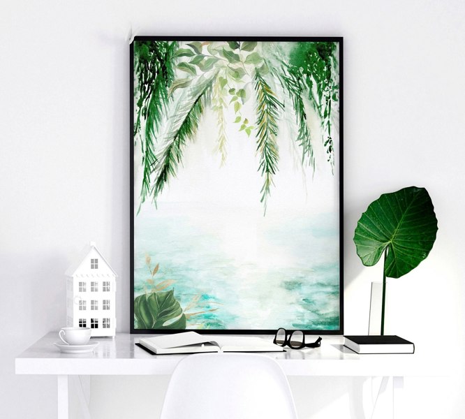 Art for office walls | set of 3 Tropical wall art prints