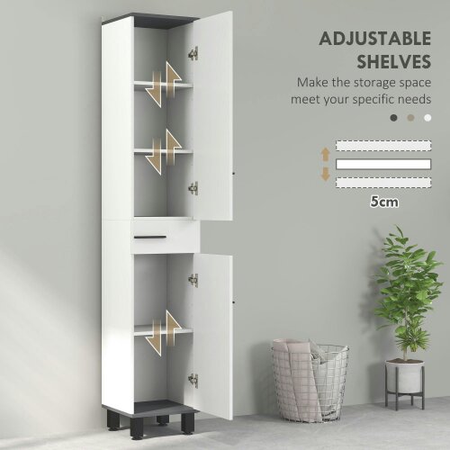 Wyld Haus Mael Extra Tall Slim Bathroom Storage Cabinet In White 190cm