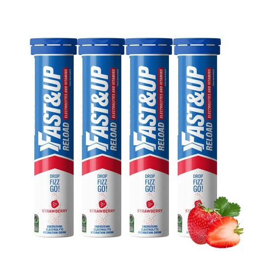 Reload - Electrolyte Tablets for Instant Hydration & Energy - Strawberry Flavour, Pack of 4