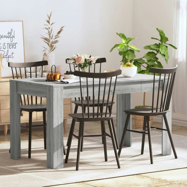 Berkfield Dining Table Grey Sonoma 140x74.5x76 cm Engineered Wood