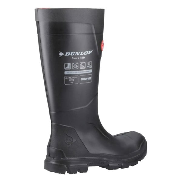 Dunlop Unisex Adult TerraPRO Safety Wellington Boots with Steel Toe Cap - Black