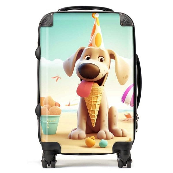 Warren Reed Dog On A Beach Holiday Suitcase