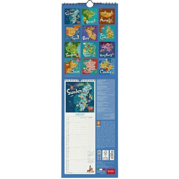 Let's Travel The World Deluxe Slim Calendar 2027, Deluxe Calendars, Month To View, Travel, Gift