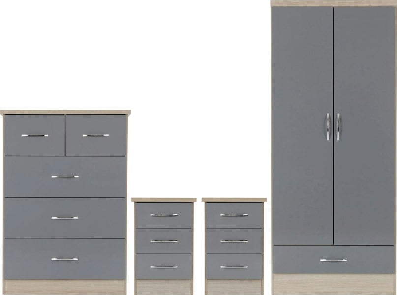 Seconique Nevada Nevada 2 Door 1 Drawer Wardrobe Bedroom Set