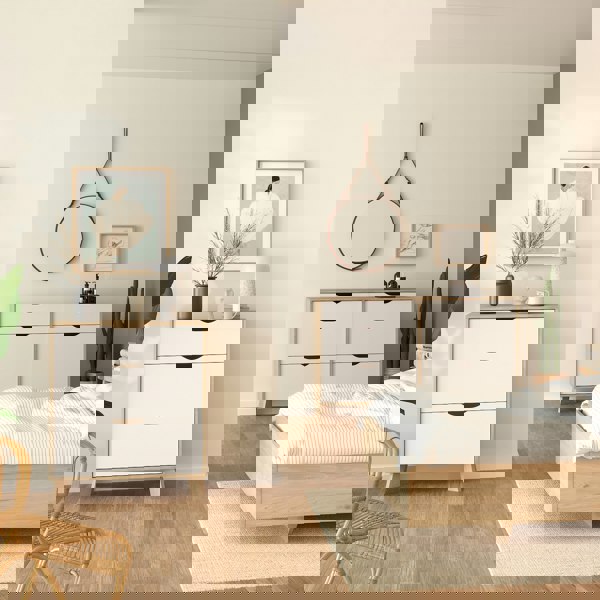 Furniture To Go Ikast Chest 3 Drawers in Jackson Hickory and White