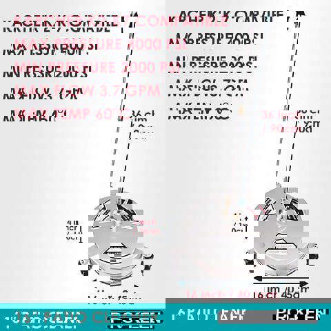 ProKleen Stainless Steel Pressure Washer Surface Patio Cleaner Attachment 16" Karcher Compatible