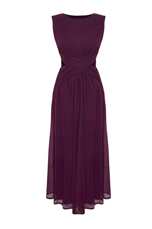 WOVCOR Flowy Tulle Dress with A-Line and Cut Out Detail