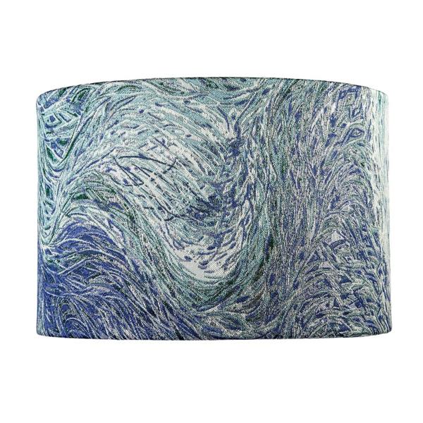 Artistic and Fluid Textured Lamp Shade in Blue Teal and Soft Green Image 4