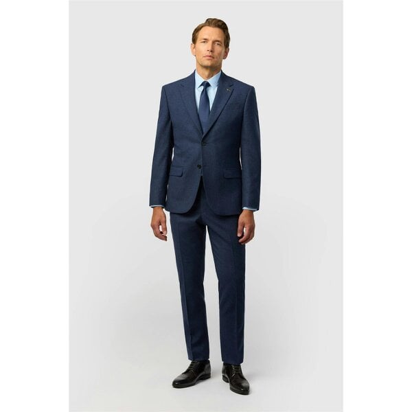 Ted Baker Tailored Fit Navy Texture Puppytooth Jacket