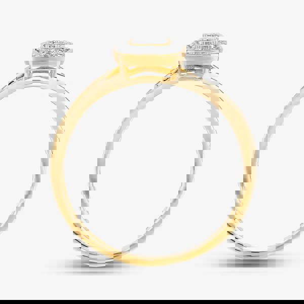 T. H. Baker 9ct Yellow Gold 0.05ct Diamond Pavé Square Cluster Promise Ring TH014658R