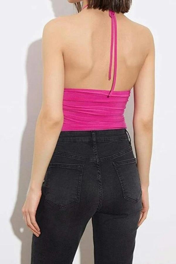 WOVCOR Accessory Detail Ruched Party Bodysuit