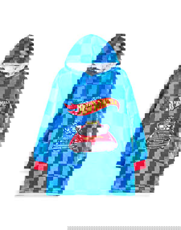 Hot Wheels Boys Blue Car Pocket Blanket Hoodie