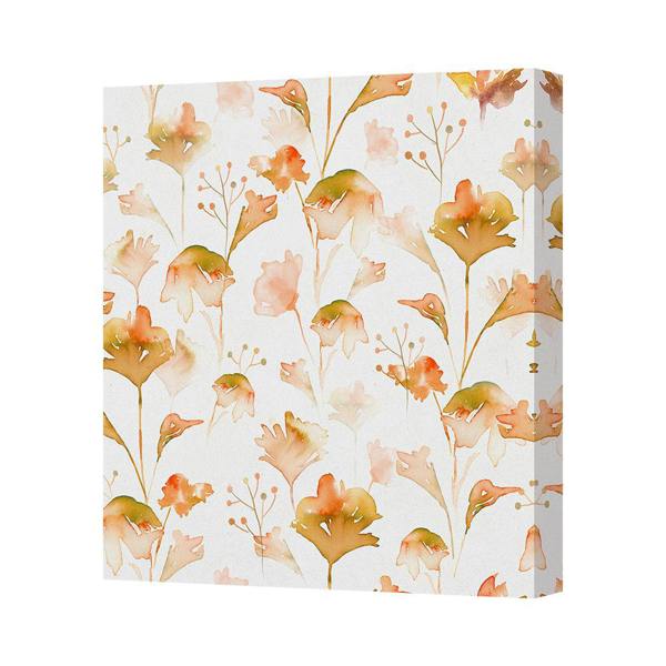 Benjamin Tate Design Contemporary Watercolor Floral Canvas Wall Art Print On Deep Wooden Frame