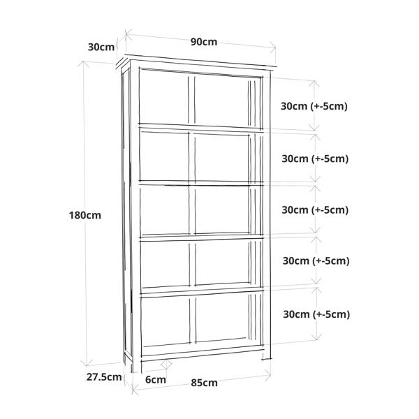Cabinet Bits Bookcase 180x90x30cm