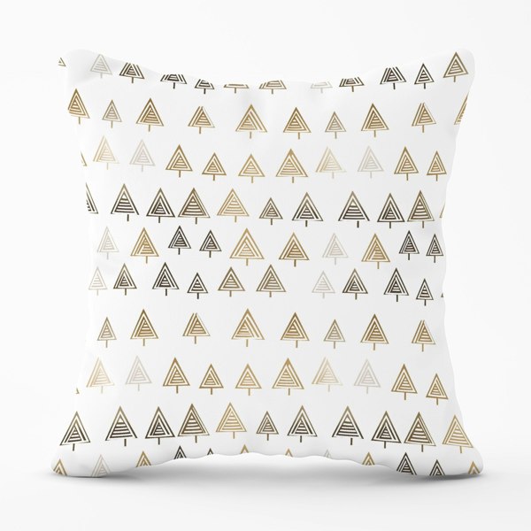 Warren Reed Geometric Christmas Tree Pattern Cushions