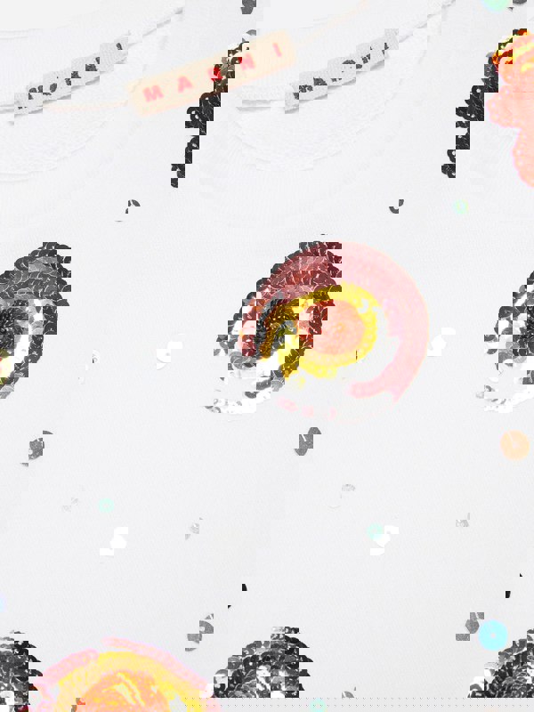 MARNI KIDS MARNI Girls Embellished Flower Sweatshirt in White