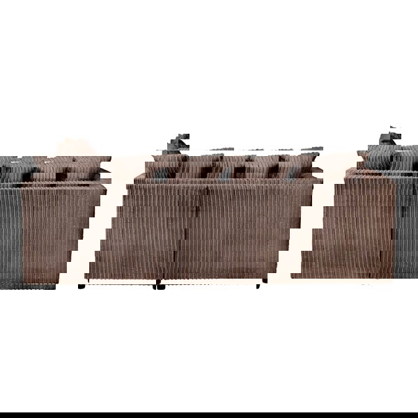 SQUAREBOXX Dylan Jumbo Cord 4 Seater Fabric Corner Sofa in Chocolate