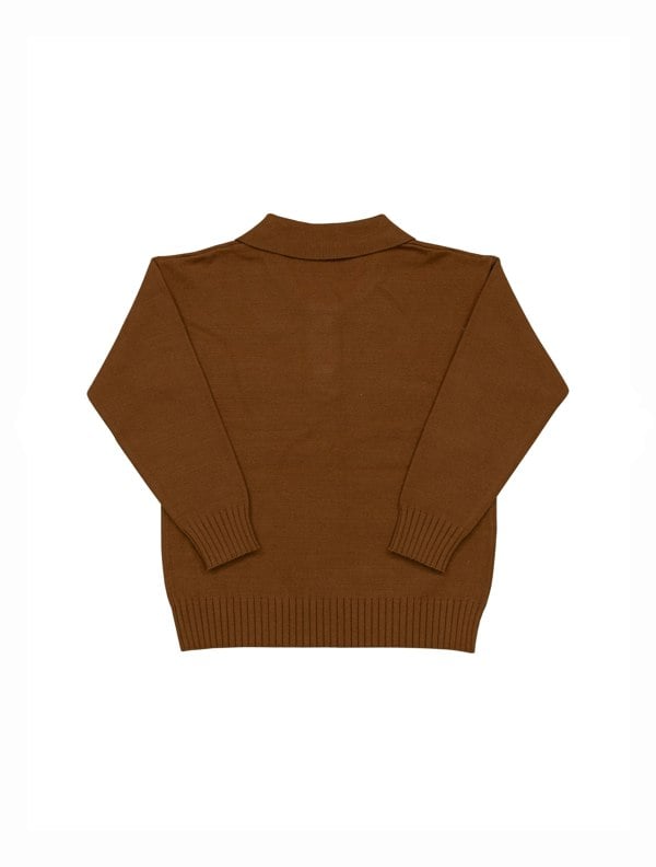 BALOU Kids Unisez Knit Polo - Brown