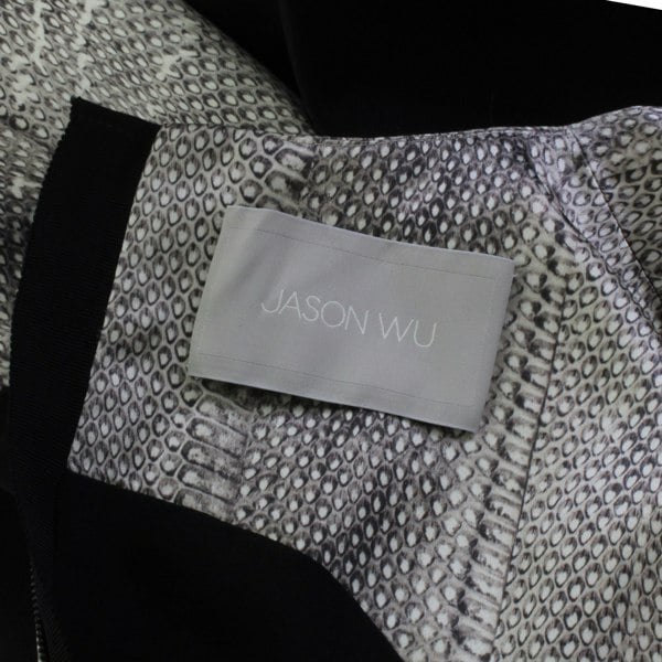 Jason Wu snake python print silk dress black grey hourglass
