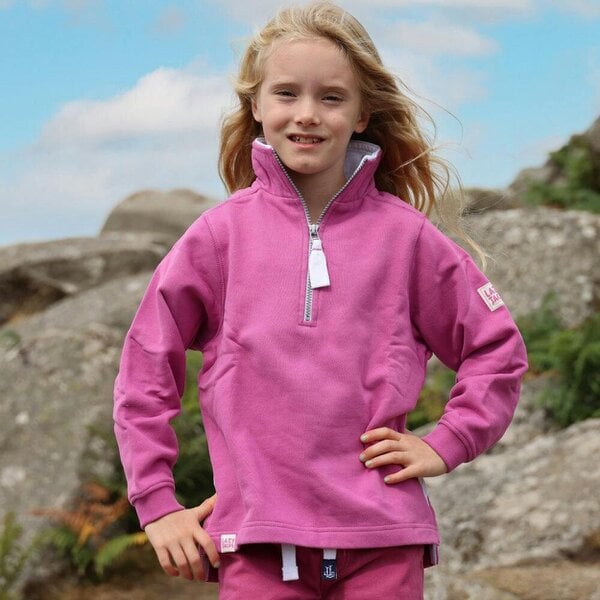 Lazy Jacks LJ3C - Girls Quarter Zip - Raspberry