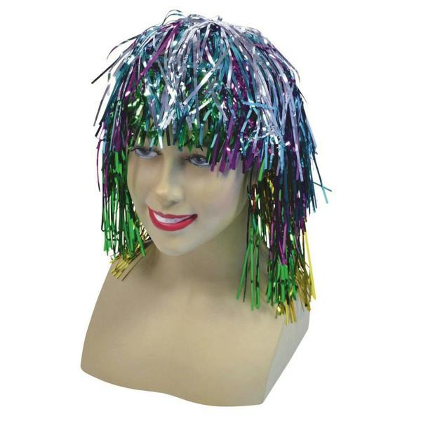 Bristol Novelty Unisex Tinsel Wig - Multicoloured - 