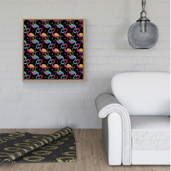 Warren Reed Vivid Flamingo Pattern Framed Canvas