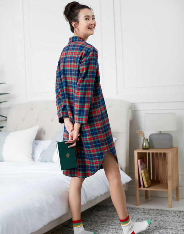 Women's Brushed Cotton Nightshirt – Cairngorm Tartan - British Boxers