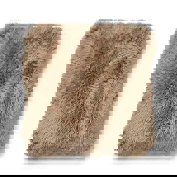 Long-Wool Sheepskin Cushion | 52x52 cm Beige/Taupe