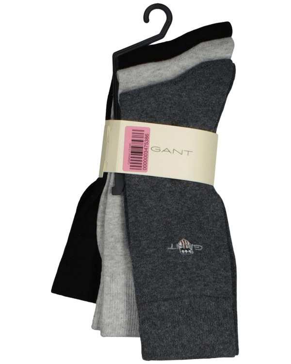 GantSocks 3 - pack3 - Pack Shield Logo Socks, Black/Grey ComboBoxers & Briefs